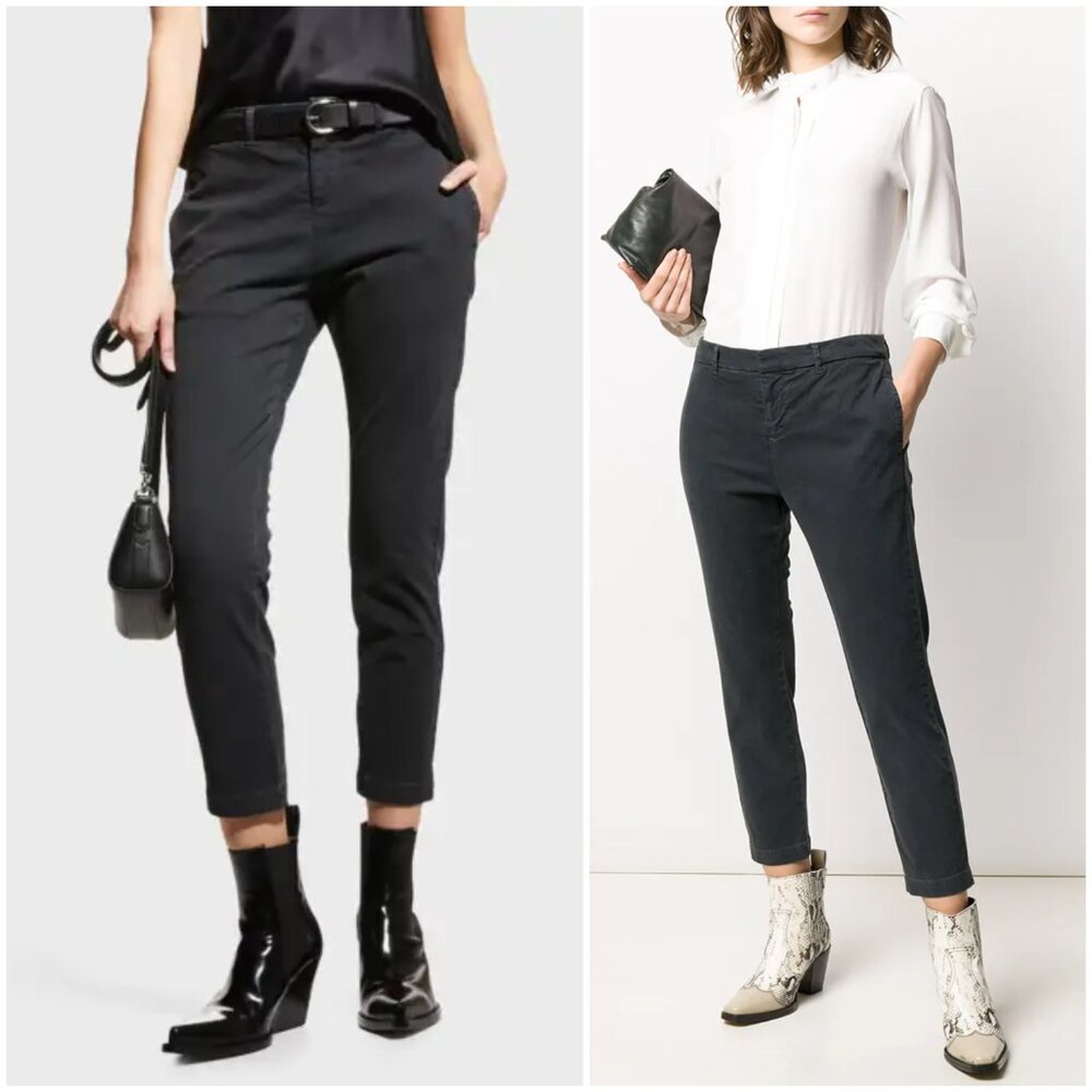 Nili Lotan Charcoal Cropped Trousers